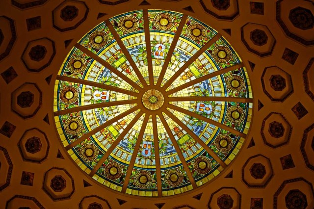 Stained glass dome of Rotunda