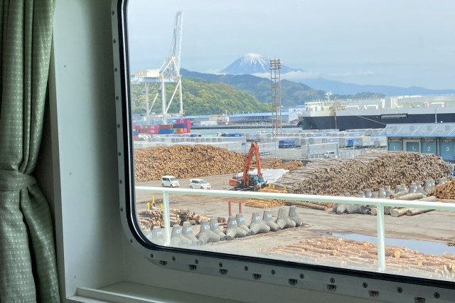 Mt. Fuji as seen from aboard the ship KAIMEI 