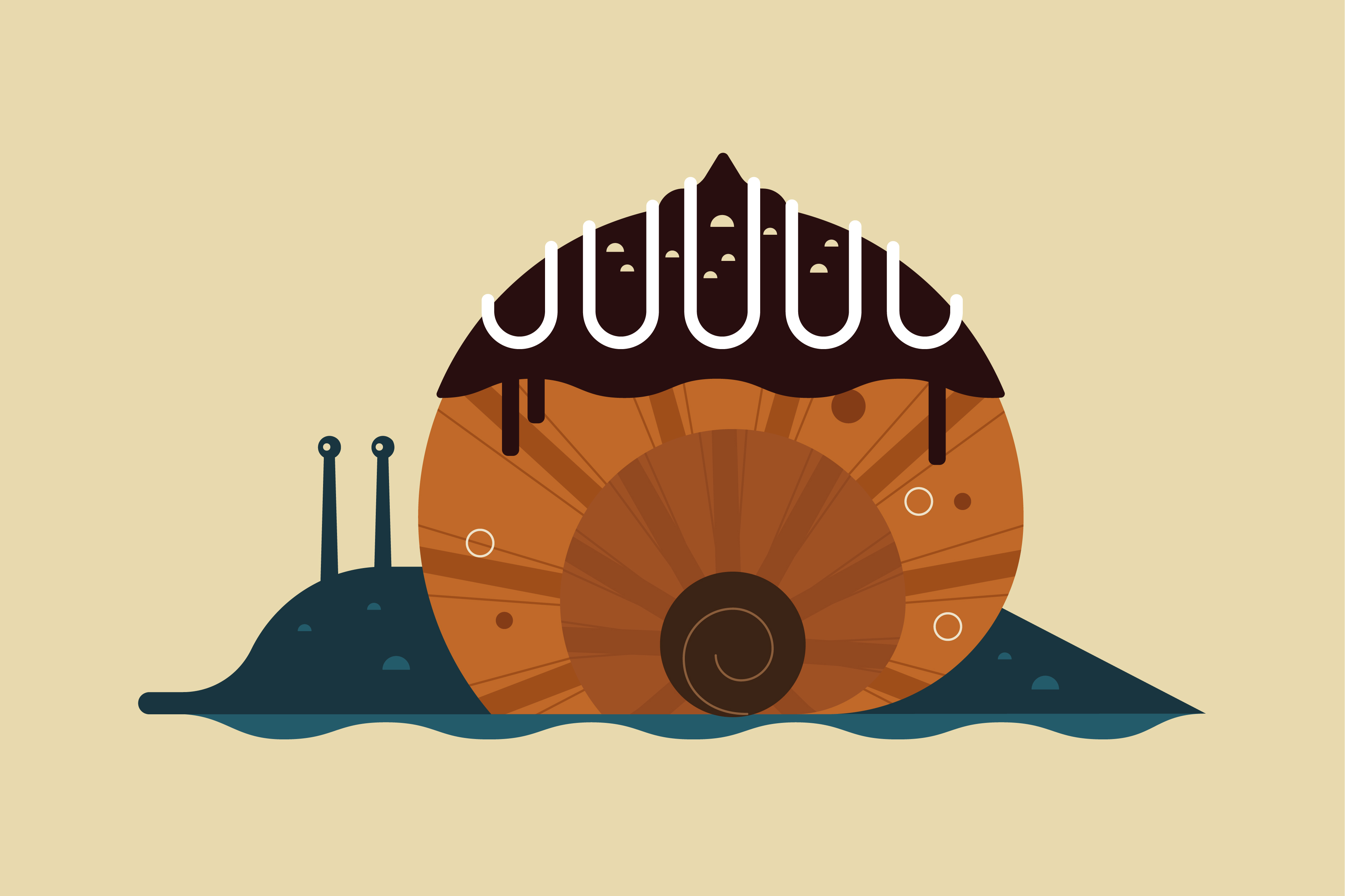 San Gabriel chestnut snail illustration