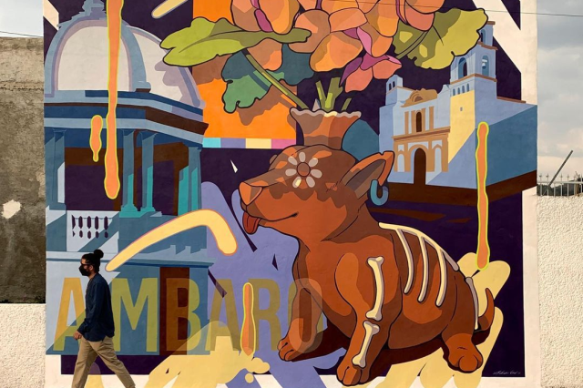 Mural of Colima dog 