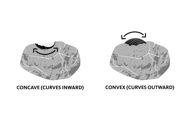 Illustration showing difference between concave and convex