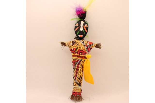 African doll, painted and made of fabric and natural materials 
