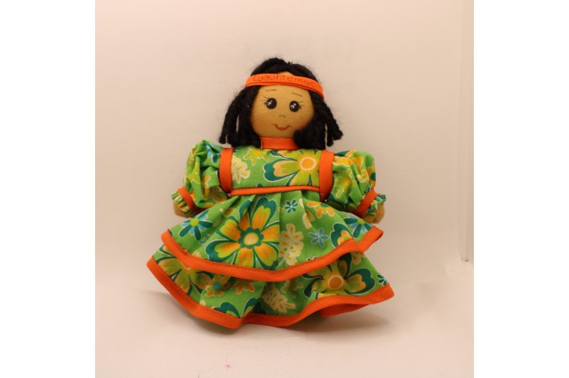rag doll with floral dress 