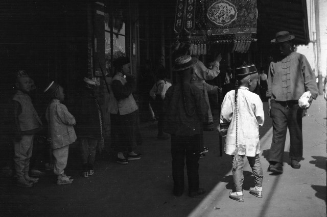 Boys get ready for the festivities in Old Chinatown