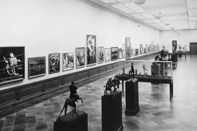 View of gallery where more than 1,100 works were exhibited by artists from 31 countries
