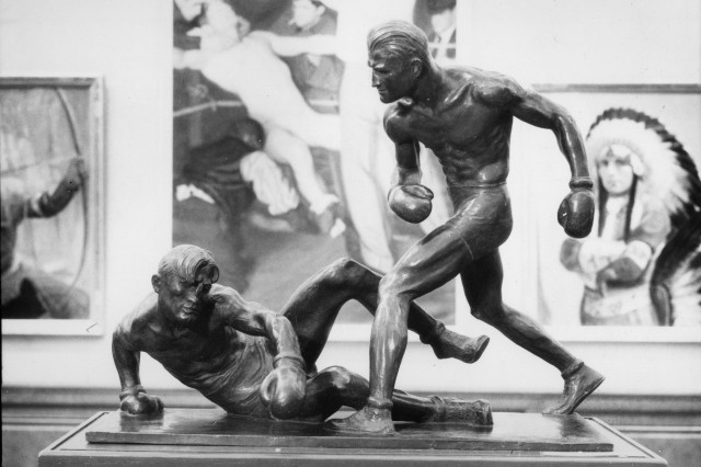 &quot;The Knockdown&quot; by Mahonri Young won first place in the sculpture competition