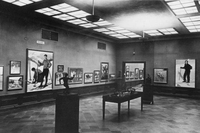  Another gallery view shows paintings representing France