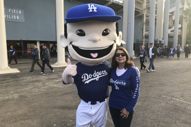 Martha Garcia Dodgers mascot