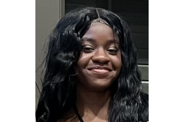 Head and shoulders portrait of Samyah Smalley wearing a black shirt