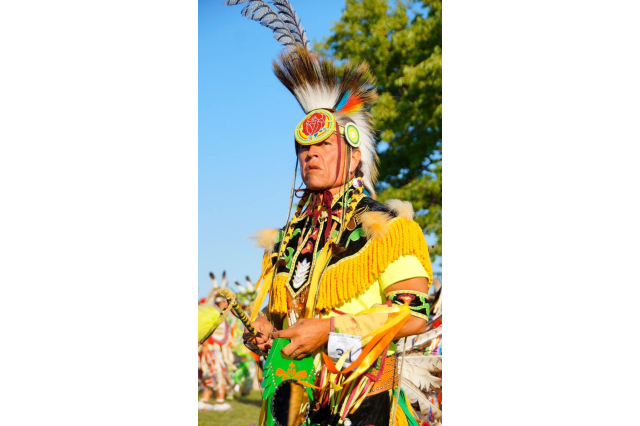 Sam Bearpaw in regalia