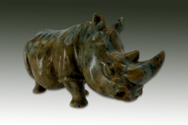 Rhinoceros carved from talc