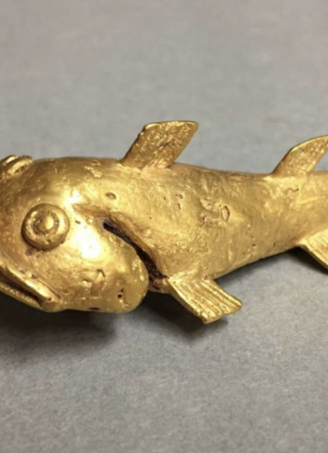 Gold catfish ornament