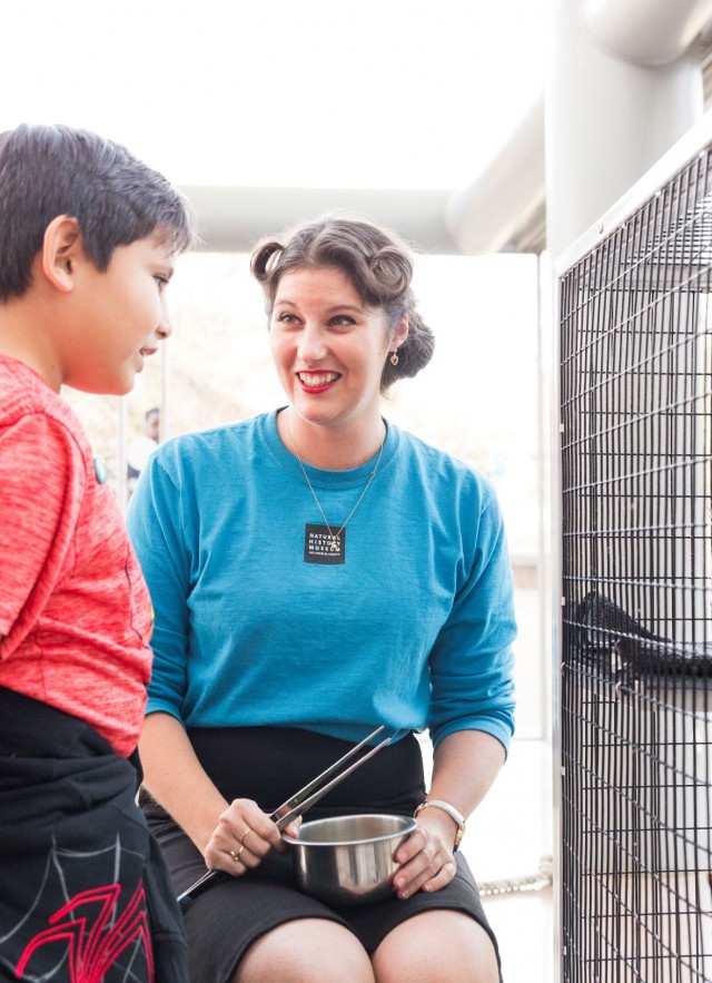 Opossum and student