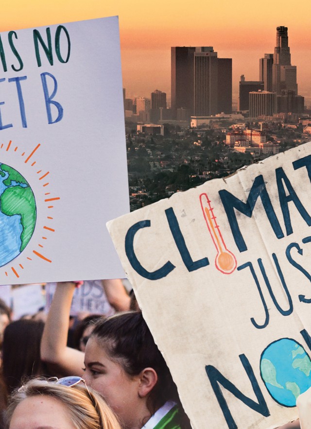 People and signs during a climate change march