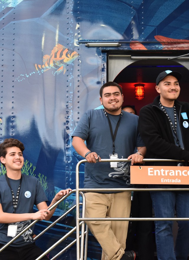 Group of Marine Science interns at the NHM Mobile Museum