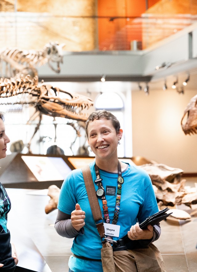 Gallery Interpreter smiling while giving a tour 