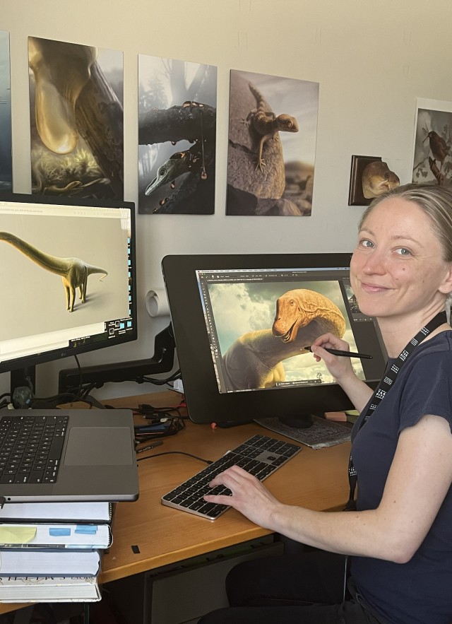 Stephanie Abramowicz portrait at desk