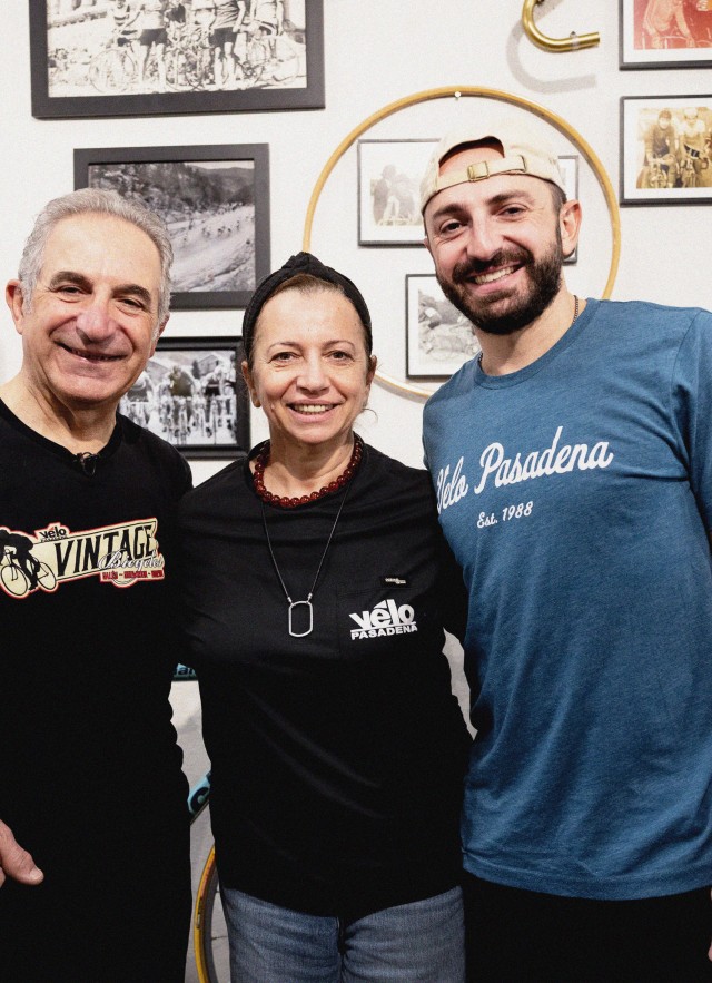 Hrach, Nevrik, and Matthew at the Velo Pasadena Bicycle Museum