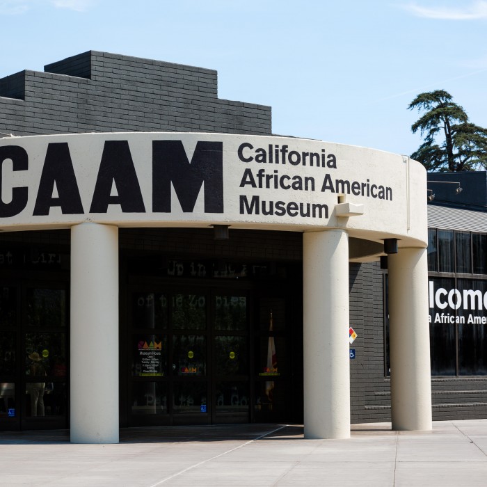 california african american museum entrance facade