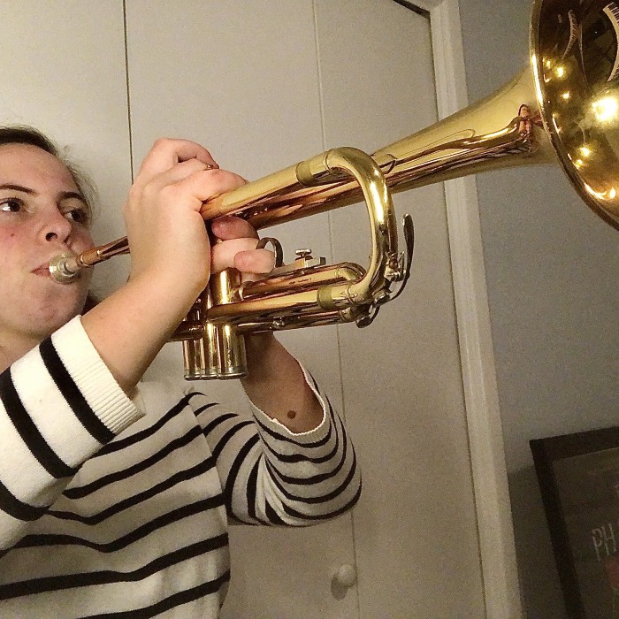 Samantha Playing the Trumpet