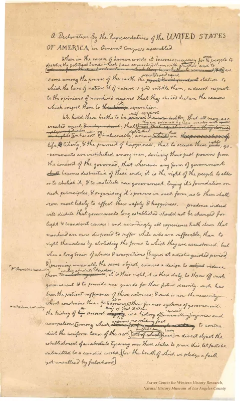 Draft of the Declaration of Independence