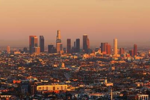 LA, Skyline, Smog, Sunset