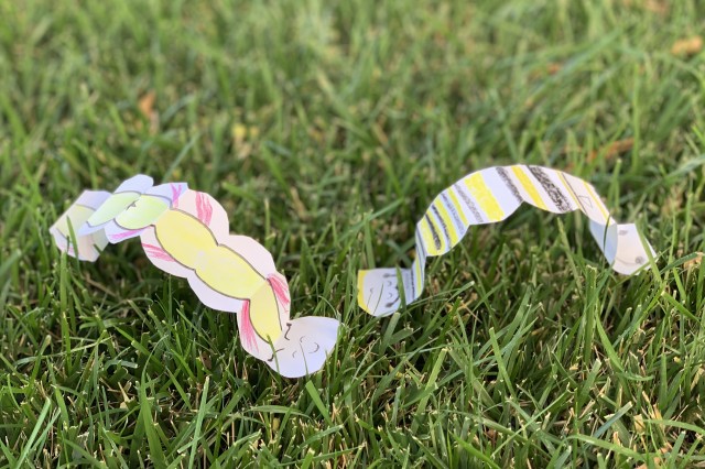 Caterpillar Races activity - finished craft