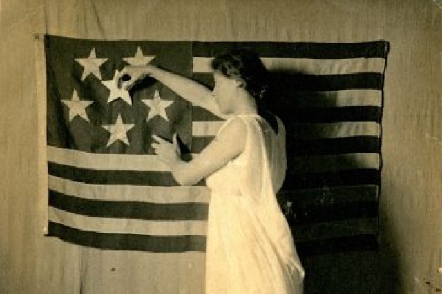 California putting the sixth star in the woman suffrage flag 