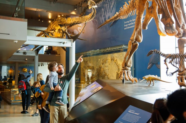 Member father and son in Dino Hall