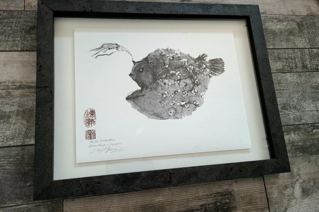Anglerfish Gyotaku Print by Dwight Hwang