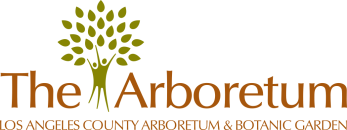 The Arboretum (Main text in brown, with a simple green tree in between), Los Angeles County Arboretum & Botanic Garden (subtext)