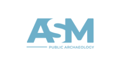 ASM in capital aqua blue letters