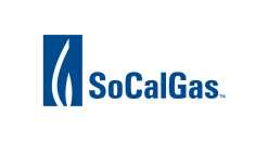 SoCalGas in blue next to a flame 
