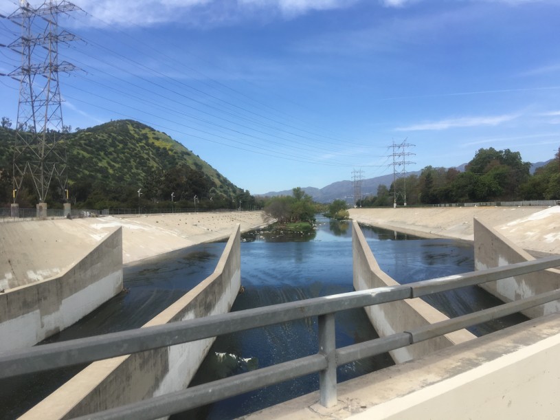 View of the L.A. River in the Glendale Narrows
