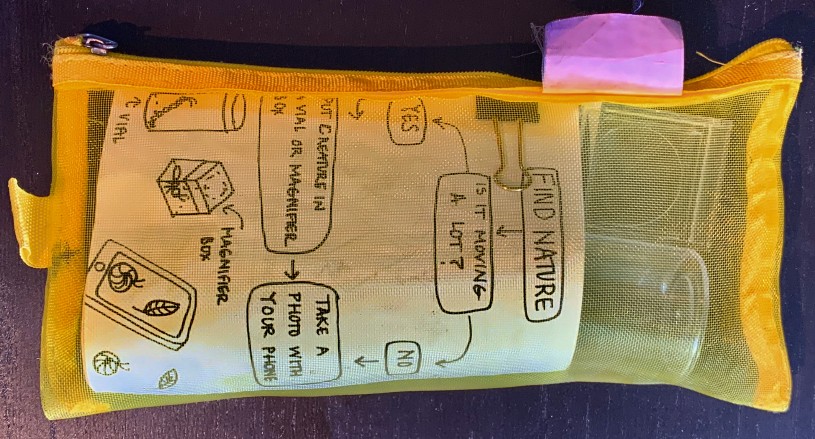 Inside the mini-toolkit is a plastic vial, magnifier box, petri dish, macro lens clip, case, and instructions