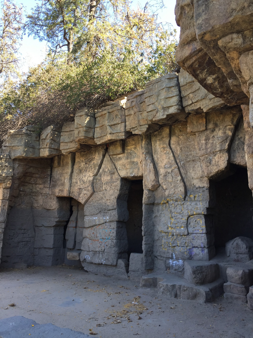 The Old Zoo in Griffith Park awaits your visit. Pictured is one of the large animal grottos that remained in place after the animals were moved to the new zoo just a few miles away.