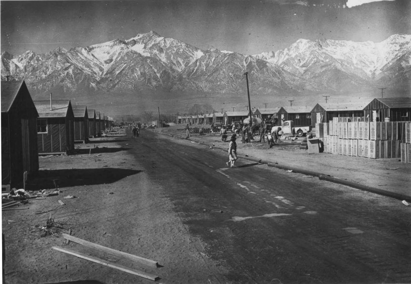     Manzanar internment camp street & relocation buildings