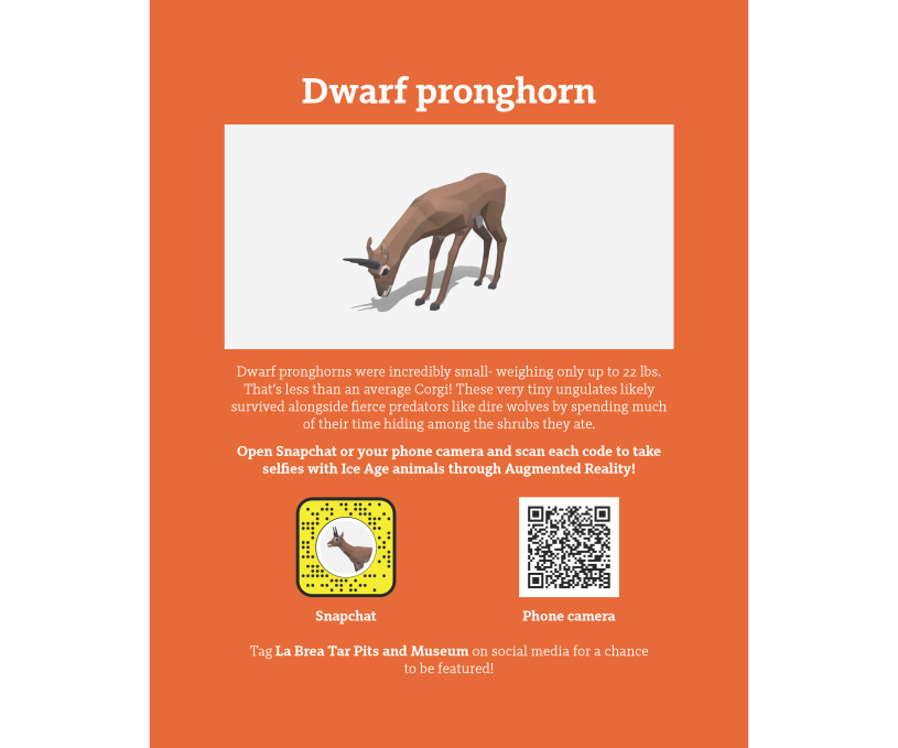 Dwarf pronghorn Tar AR sign with QR and Snapchat code