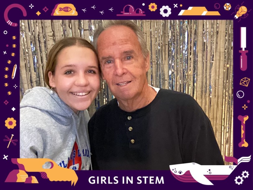 Girls in STEM Day Piper Agee with her grandfather