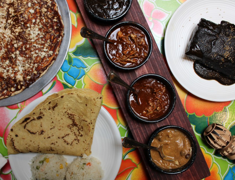 array of food on a table