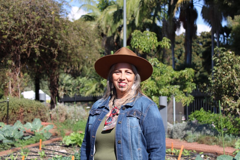 Woman standing in a garden