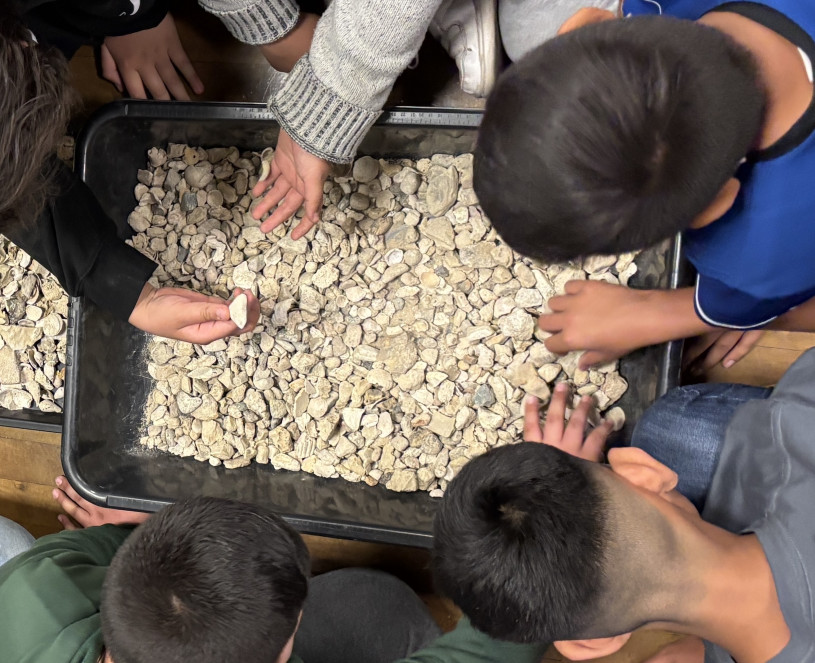 Students dig through Pleistocene materials
